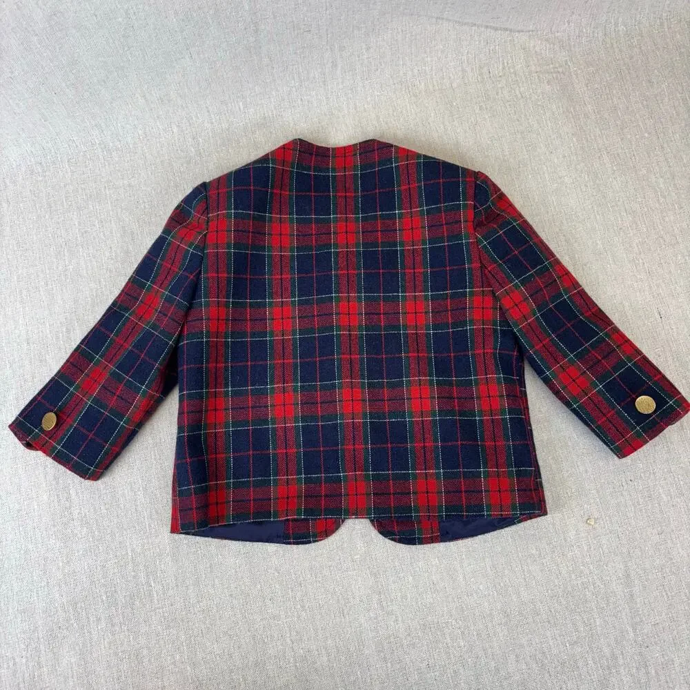 VINTAGE Lord and Taylor little‎ girls blazer, Tartan Plaid, size 2